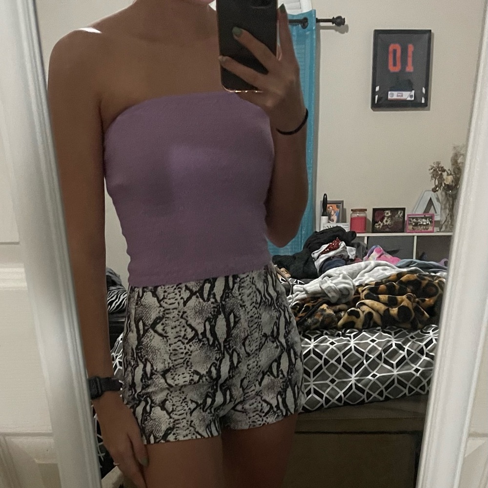 American Eagle Purple and Cheetah Print Bandeau/Tube Top Bundle XSmall